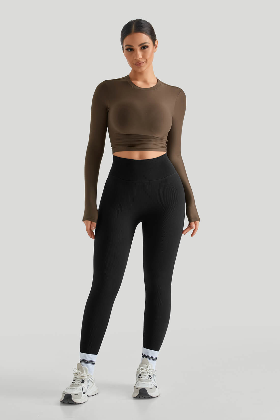 Round Neck Long Sleeve Set Match Legging