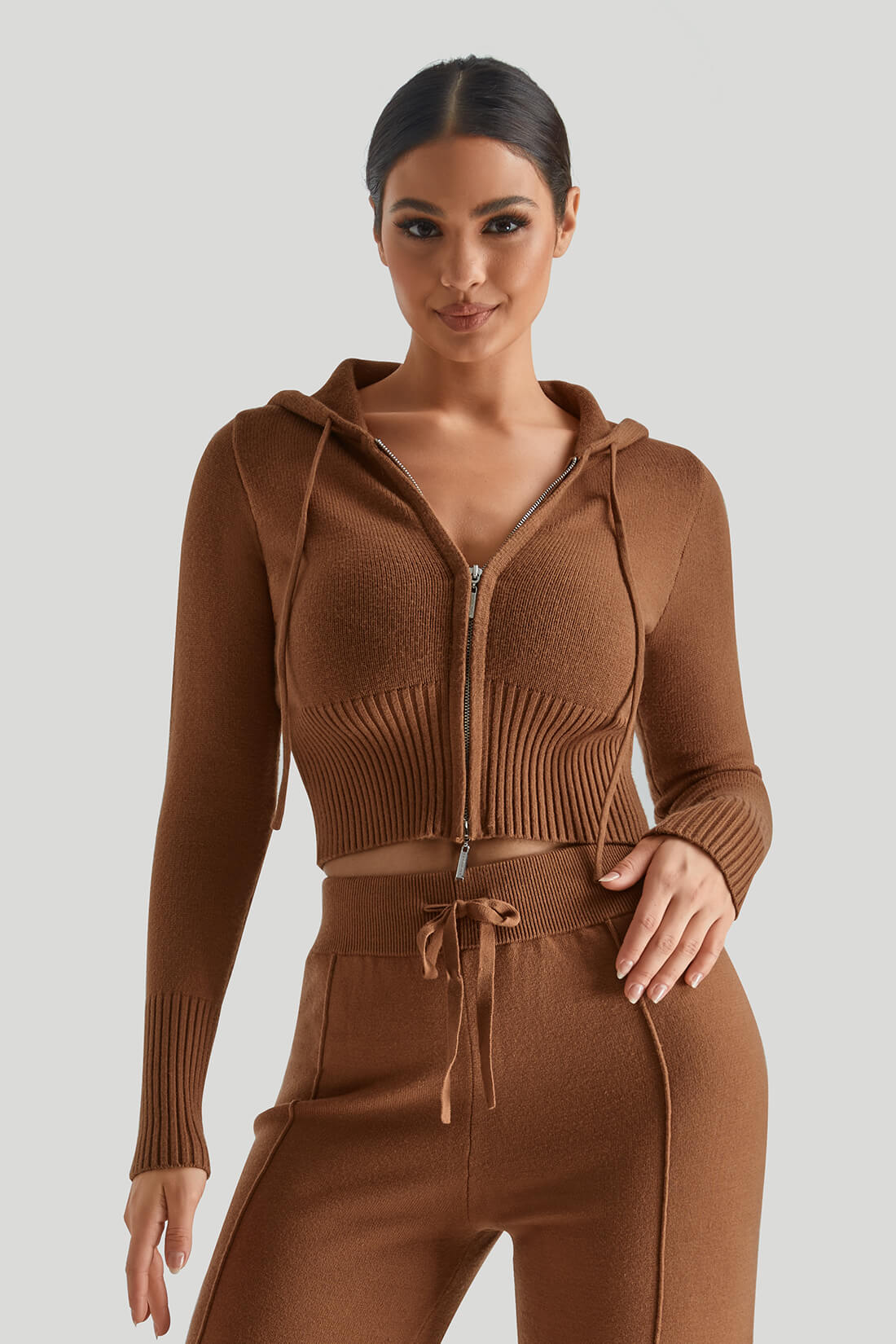 Two-Way Zipper Knitwear Top